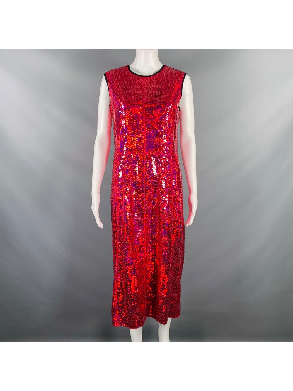 MARC JACOBS Size 0 Red Polyester Sequined Shift Dress